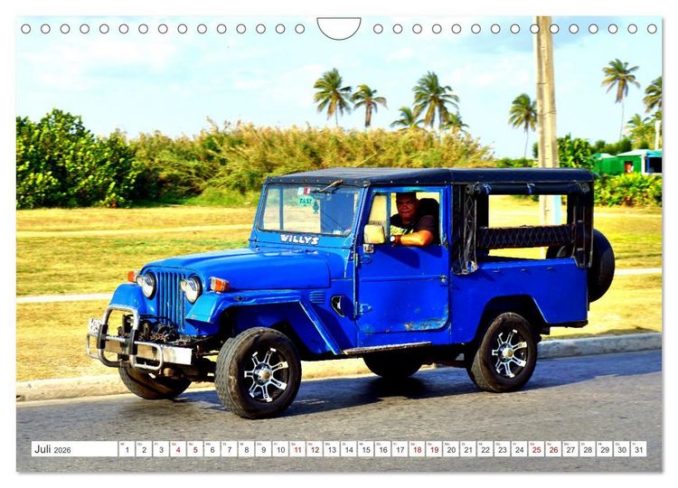 Produktbild: Willys Station Wagon - Ein Taxi mit Kultstatus in Kuba (Wandkalender 2026 DIN A4 quer), CALVENDO Monatskalender