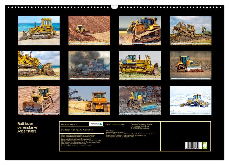 Produktbild: Bulldozer - b&auml;renstarke Arbeitstiere (Wandkalender 2026 DIN A2 quer), CALVENDO Monatskalender