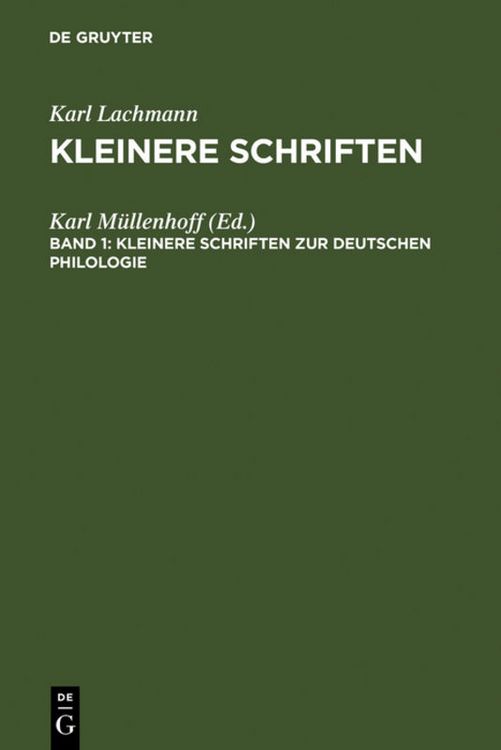 Produktbild: Kleinere Schriften zur deutschen Philologie