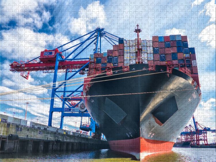 Produktbild: CALVENDO Puzzle Die Tahima - eines der gr&ouml;&szlig;ten Containerschiffe der Welt | 1000 Teile Lege-Gr&ouml;&szlig;e 64x48cm Foto-Puzzle f&uuml;r gl&uuml;ckliche Stunden