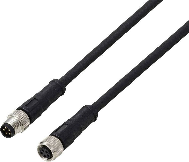 Produktbild: TRU COMPONENTS TC-13752012 Anschlussleitung M8 x 1 Stecker, gerade, Buchse, gerade 5 m Polzahl Sensoren: 5 1 St.