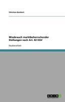 Produktbild: Missbrauch marktbeherrschender Stellungen nach Art. 82 EGV