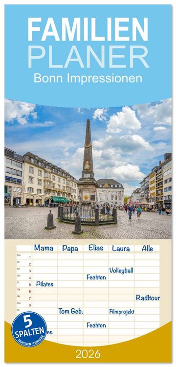 Produktbild: Familienplaner 2026 - Bonn Impressionen mit 5 Spalten (Wandkalender, 21 x 45 cm) CALVENDO