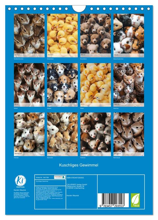Produktbild: Kuschliges Gewimmel (Wandkalender 2026 DIN A4 hoch), CALVENDO Monatskalender