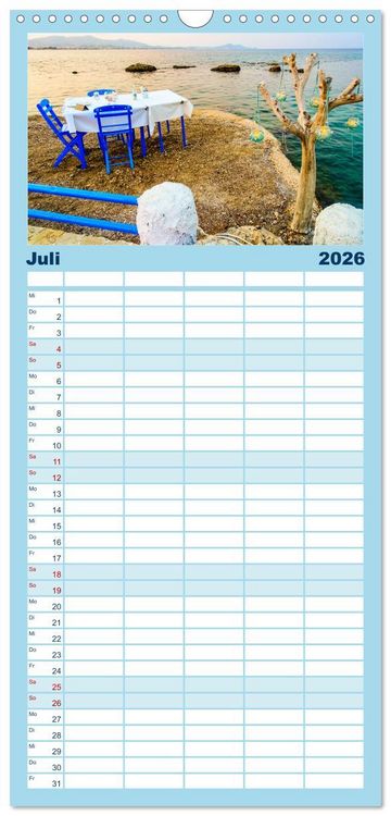 Produktbild: Familienplaner 2026 - Rhodos - eine Insel zum Verlieben mit 5 Spalten (Wandkalender, 21 x 45 cm) CALVENDO