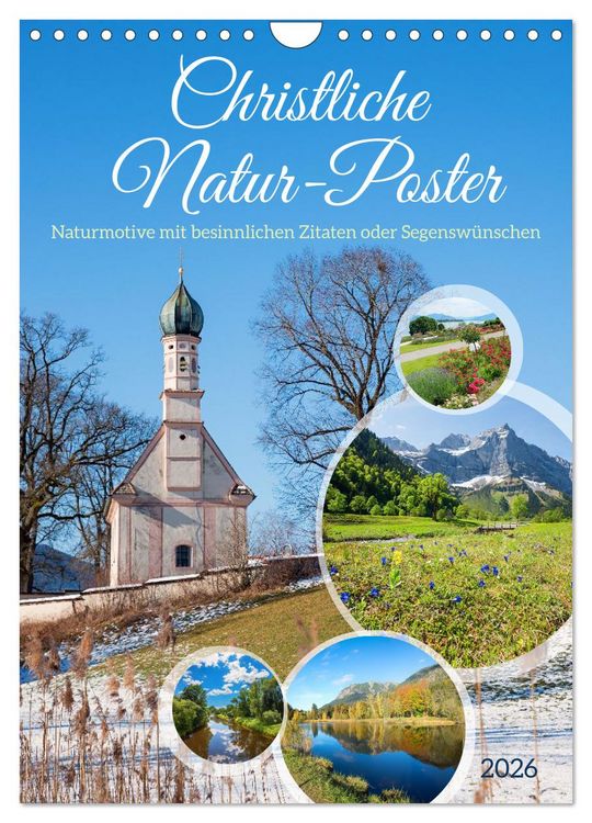 Produktbild: Christliche Natur-Poster 2026 (Wandkalender 2026 DIN A4 hoch), CALVENDO Monatskalender