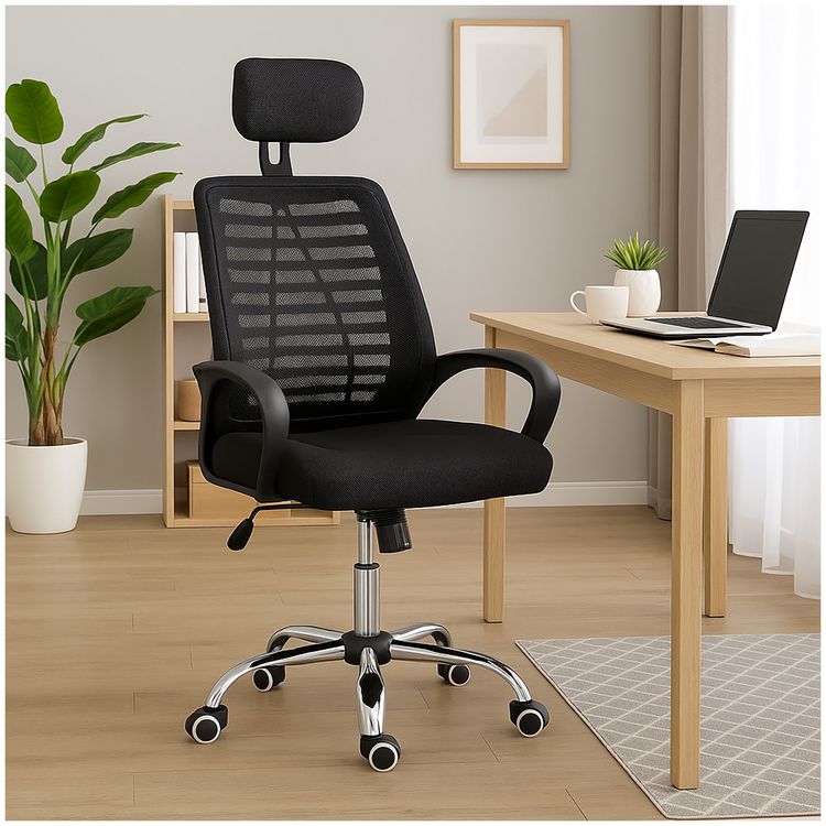 Produktbild: HTI-Living B&uuml;rostuhl Terry mit Kopfst&uuml;tze Terry Schwarz Netz