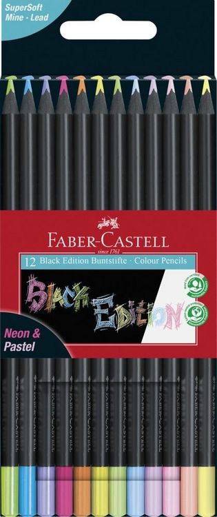 Bild vom Artikel Faber-Castell Buntstifte Black Edition Neon + Pastell 12er Set vom Autor 
