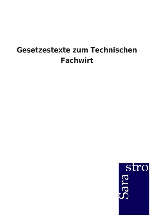 Produktbild: Gesetzestexte zum Technischen Fachwirt