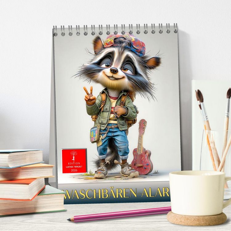 Produktbild: Waschb&auml;ren Alarm (Tischkalender 2026 DIN A5 hoch), CALVENDO Monatskalender