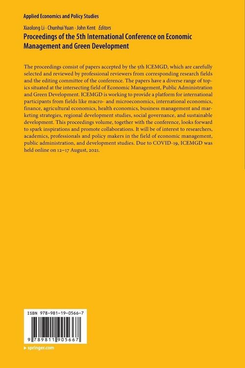 Produktbild: Proceedings of the 5th International Conference on Economic Management and Green Development
