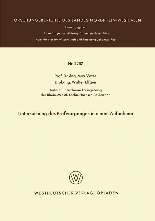 Produktbild: Untersuchung des Pre&szlig;vorganges in einem Aufnehmer