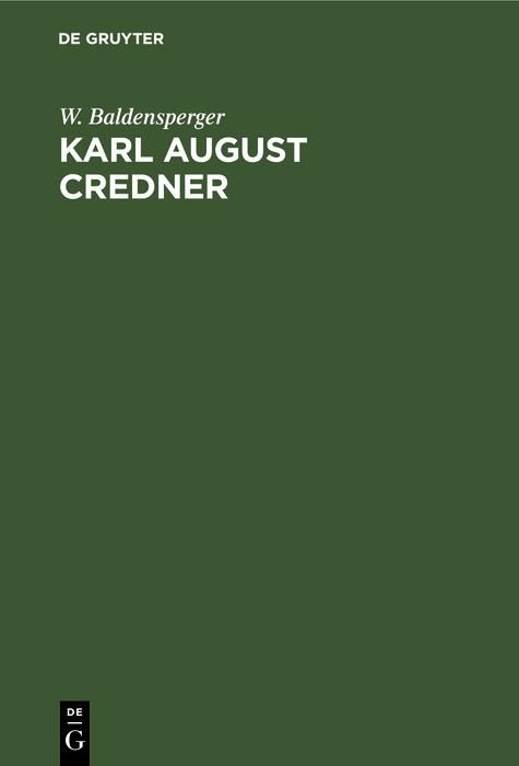 Produktbild: Karl August Credner
