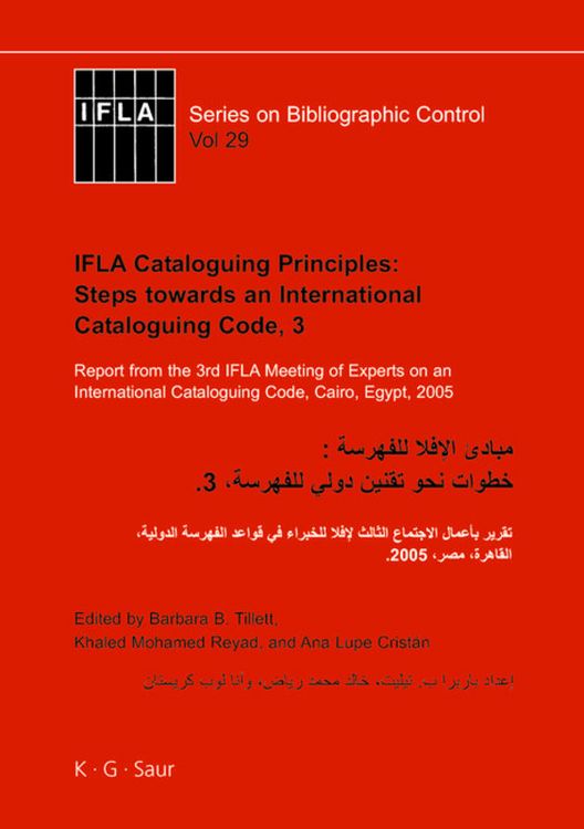 Produktbild: IFLA Cataloguing Principles: Steps towards an International Cataloguing Code, 3