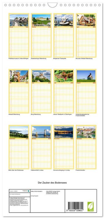Produktbild: Familienplaner 2026 - Der Zauber des Bodensees mit 5 Spalten (Wandkalender, 21 x 45 cm) CALVENDO