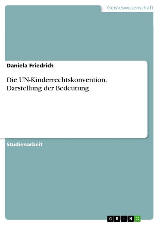 Produktbild: Die UN-Kinderrechtskonvention