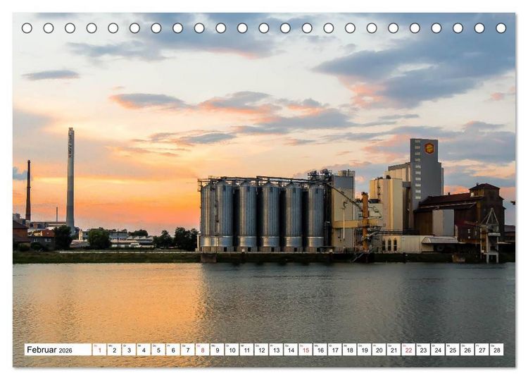 Produktbild: Mannheim bei Nacht - Impressionen aus der Quadratestadt (Tischkalender 2026 DIN A5 quer), CALVENDO Monatskalender