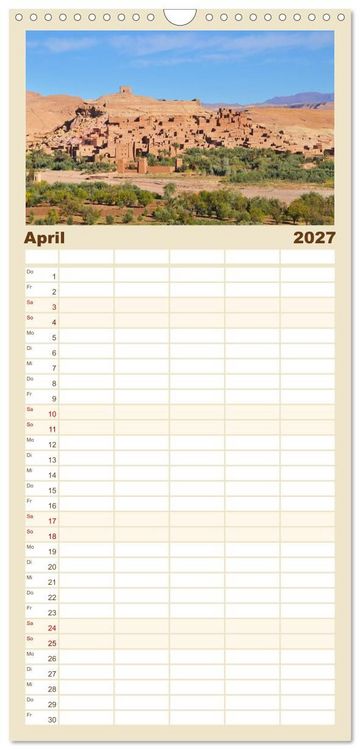Produktbild: Familienplaner 2027 - Erlebe mit mir das traumhafte Marokko mit 5 Spalten (Wandkalender, 21 x 45 cm) CALVENDO