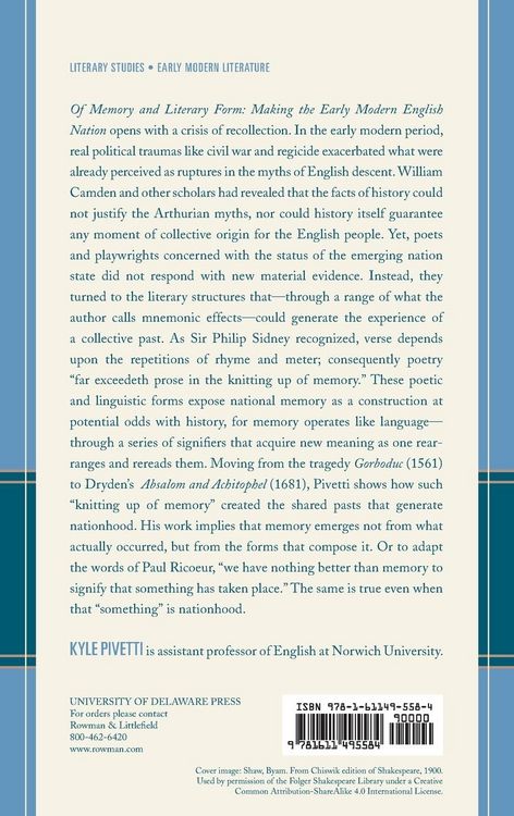 Produktbild: Of Memory and Literary Form