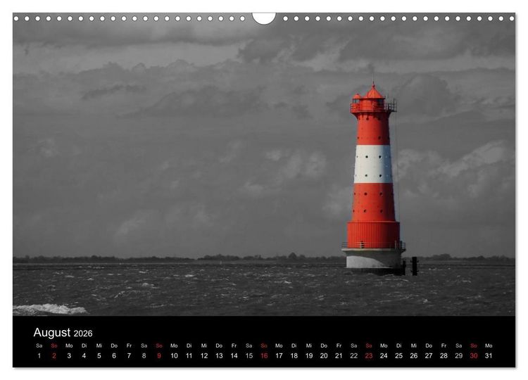 Produktbild: schwarz/wei&szlig; trifft farbe (Wandkalender 2026 DIN A3 quer), CALVENDO Monatskalender