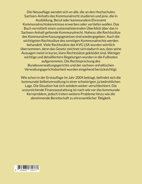 Produktbild: Kommunalrecht Sachsen-Anhalt
