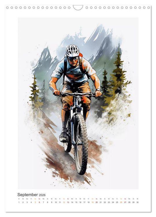 Produktbild: Mountainbike Rennen (Wandkalender 2026 DIN A3 hoch), CALVENDO Monatskalender