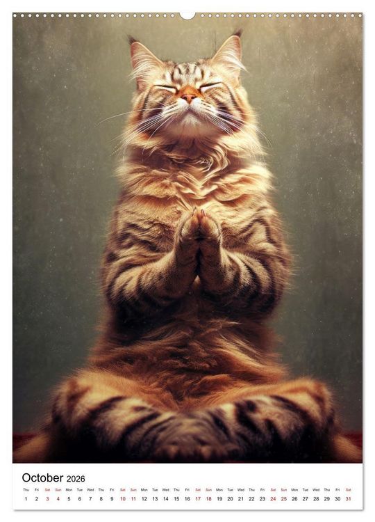 Produktbild: Meow Yoga (High Quality Premium Wall Calendar 2026 DIN A2 portrait),CALVENDO 12 Month Wall Calendar