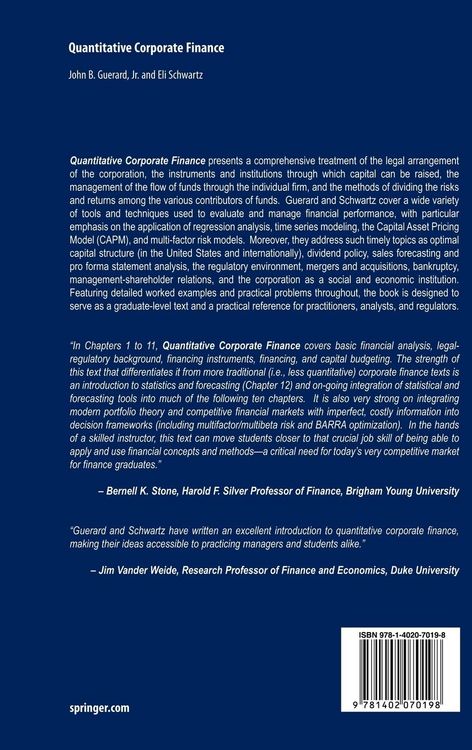 Produktbild: Quantitative Corporate Finance