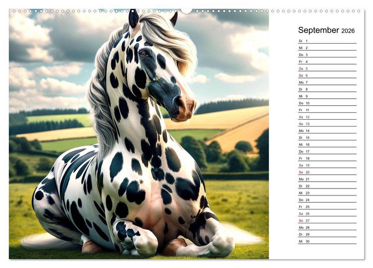 Produktbild: Pferde - die Sch&ouml;nheit edler Pferderassen (hochwertiger Premium Wandkalender 2026 DIN A2 quer), Kunstdruck in Hochglanz
