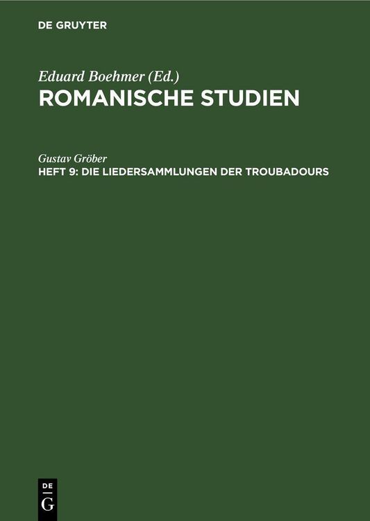 Produktbild: Die Liedersammlungen der Troubadours