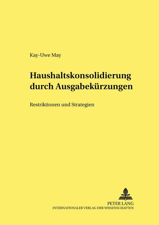 Produktbild: Haushaltskonsolidierung durch Ausgabek&uuml;rzungen