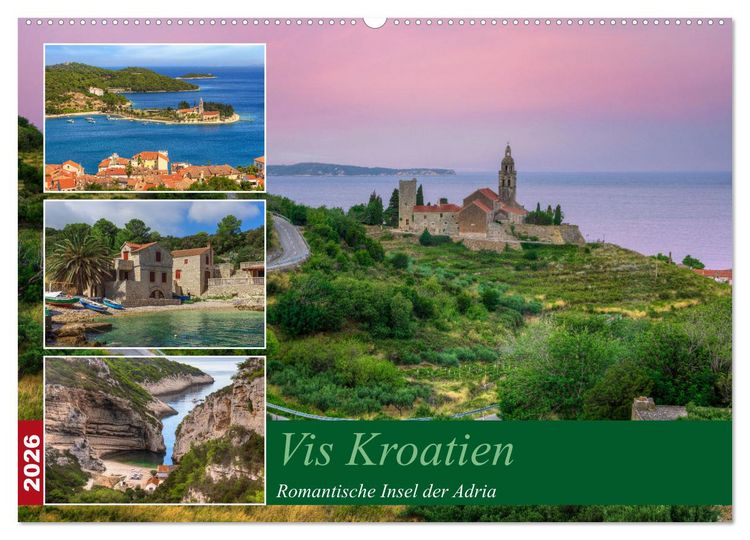Produktbild: Vis Kroatien - Romantische Insel der Adria (Wandkalender 2026 DIN A2 quer), CALVENDO Monatskalender
