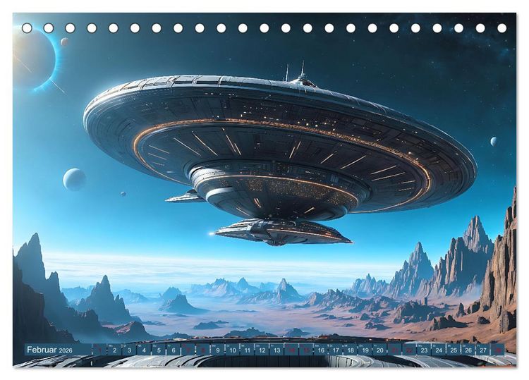 Produktbild: Alien Starships (Tischkalender 2026 DIN A5 quer), CALVENDO Monatskalender