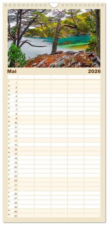 Produktbild: Familienplaner 2026 - Patagonien, Tierra del Fuego: Am Rand der Welt mit 5 Spalten (Wandkalender, 21 x 45 cm) CALVENDO