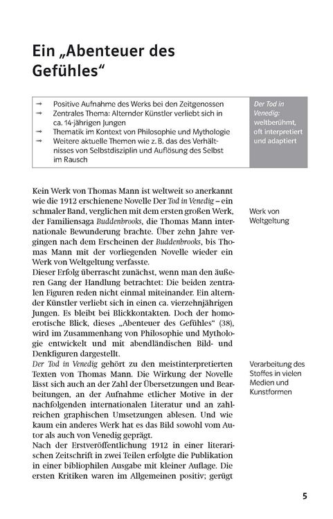 Produktbild: Klett Lekt&uuml;rehilfen Thomas Mann, Der Tod in Venedig