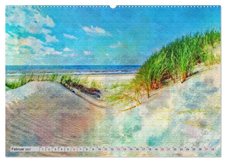 Produktbild: D&auml;nemark - Sch&ouml;nheiten J&uuml;tlands in feinen Aquarellfarben (hochwertiger Premium Wandkalender 2027 DIN A2 quer), Kunstdruck in Hochglanz