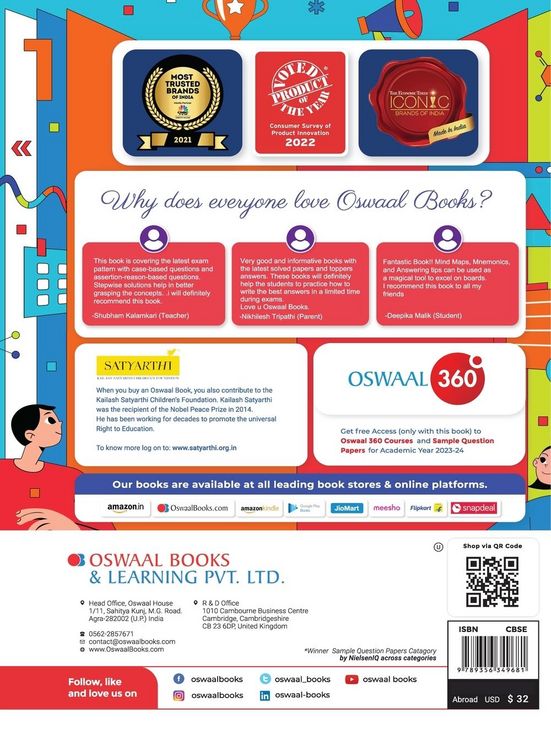 Produktbild: Oswaal CBSE Chapterwise Solved Papers 2023-2014 Geography Class 12th (2024 Exam)
