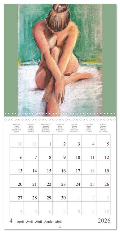 Produktbild: Colourful nude painting (Wall Calendar 2026 12 &times; 12 Inch) CALVENDO 12 Month Wall Calendar