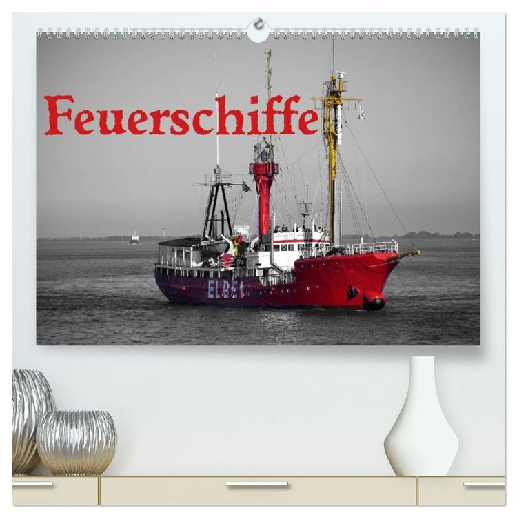 Produktbild: Feuerschiffe (hochwertiger Premium Wandkalender 2026 DIN A2 quer), Kunstdruck in Hochglanz