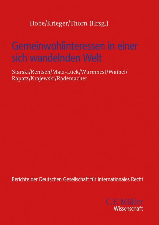 Produktbild: Gemeinwohlinteressen in einer sich wandelnden Welt