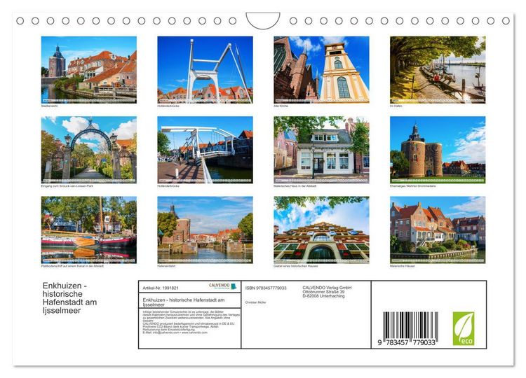 Produktbild: Enkhuizen - historische Hafenstadt am Ijsselmeer (Wandkalender 2026 DIN A4 quer), CALVENDO Monatskalender