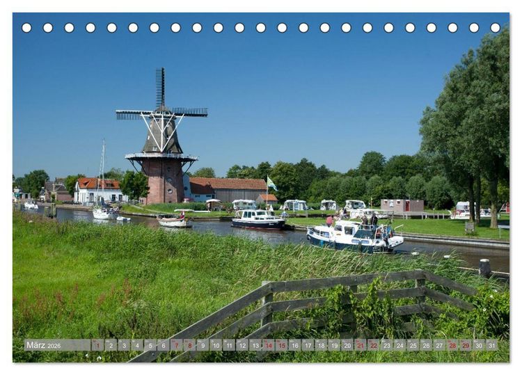 Produktbild: Hausbooturlaub Niederlande - Friesland und Groningen (Tischkalender 2026 DIN A5 quer), CALVENDO Monatskalender