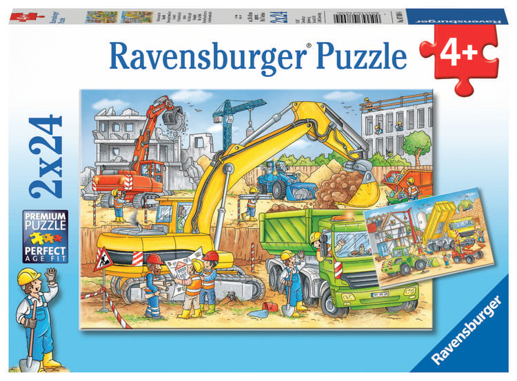 Produktbild: Puzzle Ravensburger Viel zu tun auf der Baustelle 2 X 24 Teile
