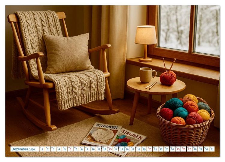 Produktbild: Stricken und Wolle (Wandkalender 2026 DIN A2 quer), CALVENDO Monatskalender