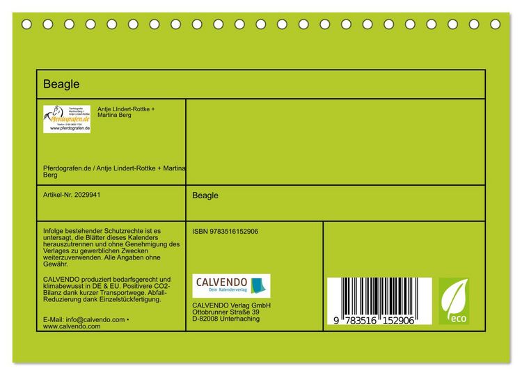 Produktbild: Beagle (Tischkalender 2026 DIN A5 quer), CALVENDO Monatskalender