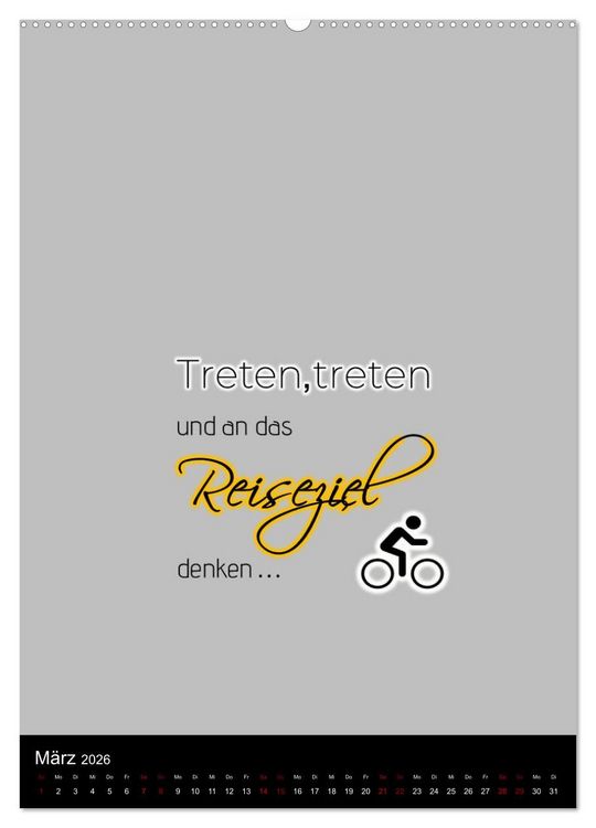 Produktbild: Markante, freche Spr&uuml;che rund ums Radfahren (hochwertiger Premium Wandkalender 2026 DIN A2 hoch), Kunstdruck in Hochglanz