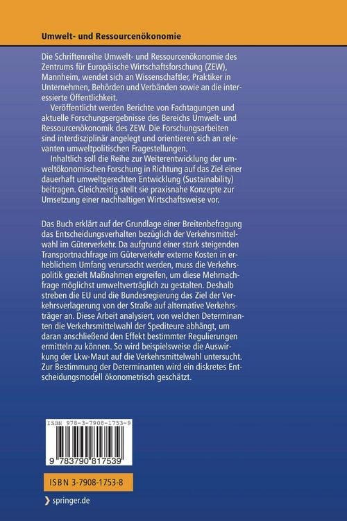 Produktbild: Verkehrsmittelwahl im G&uuml;terverkehr