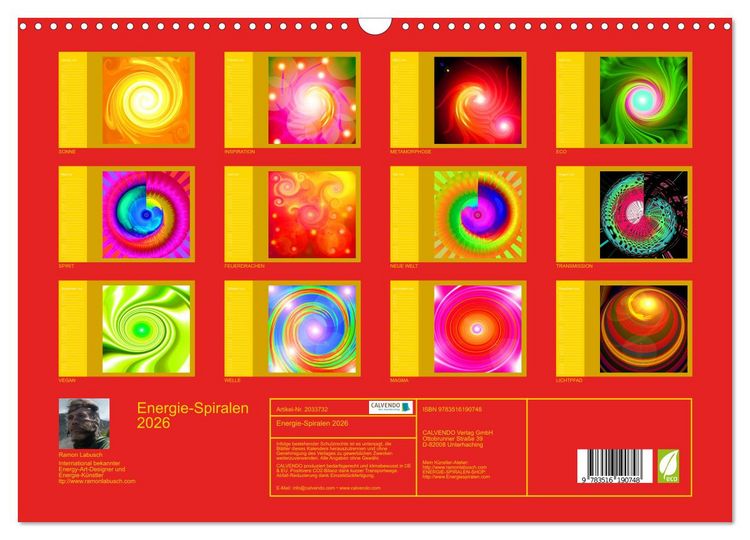 Produktbild: Energie-Spiralen 2026 (Wandkalender 2026 DIN A3 quer), CALVENDO Monatskalender
