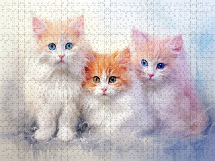Produktbild: CALVENDO Puzzle Katzen im Pastellstil | 2000 Teile Lege-Gr&ouml;&szlig;e 90x67cm Foto-Puzzle f&uuml;r gl&uuml;ckliche Stunden