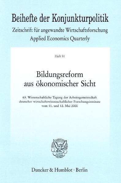 Produktbild: Bildungsreform aus &ouml;konomischer Sicht.